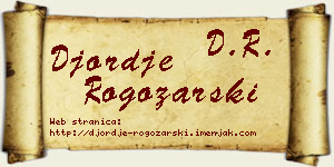 Đorđe Rogožarski vizit kartica